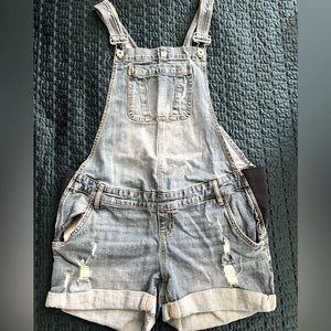Indigo Blue maternity overall shorts, size M